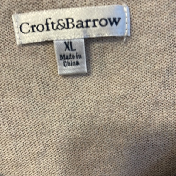 Croft & Barrow V Neck Cotton Sweater Long Sleeve Purple/Lavender/Gold Floral-14 - Picture 3 of 5